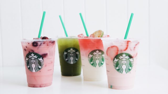 Starbucks and Lady Gaga rainbow drinks
