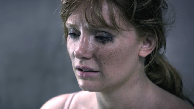 Actress Bryce Dallas Howard looked scared in a scene from "Black Mirror"