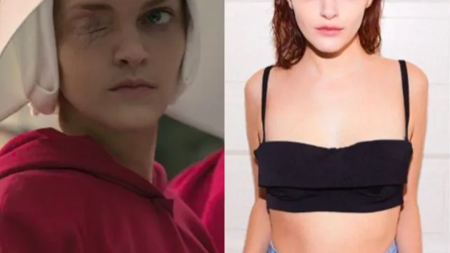 Madeline Brewer as Janine in Handmaid's Tale.