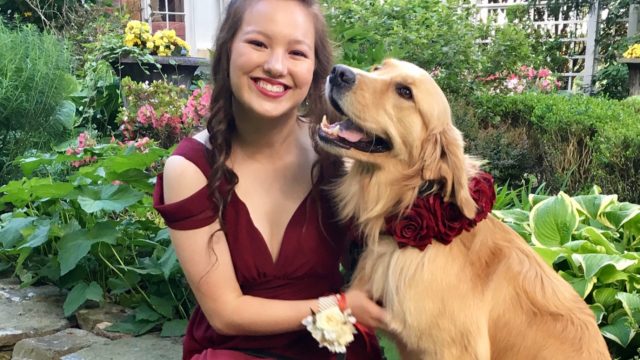 Claire and her service dog Percie
