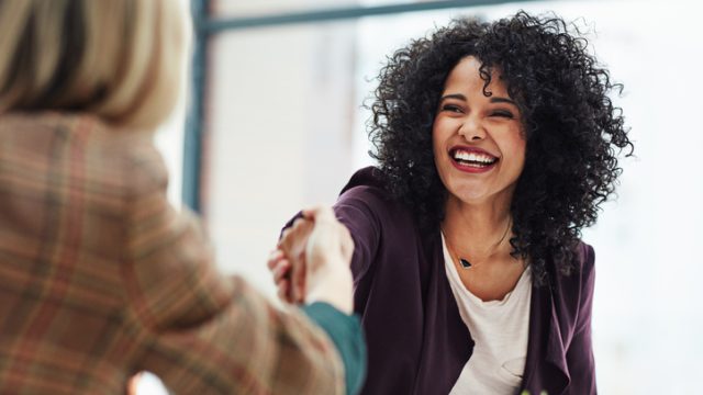 Two women at a job interview.