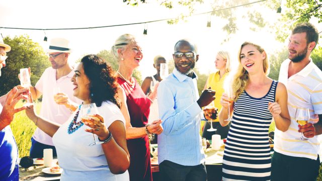 People at a party outside