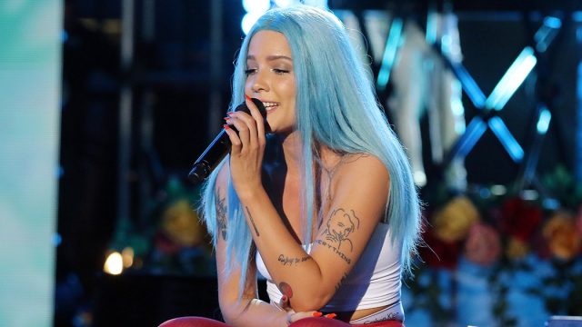 Halsey performing at the iHeartRadio iHeartSummer 17 festival