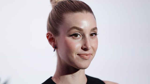 Whitney Port wears a high bun