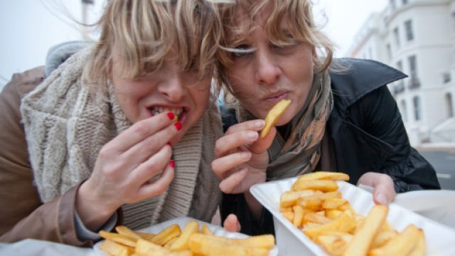 Eating french fries