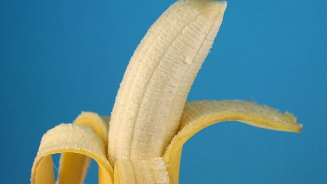 Half-peeled banana