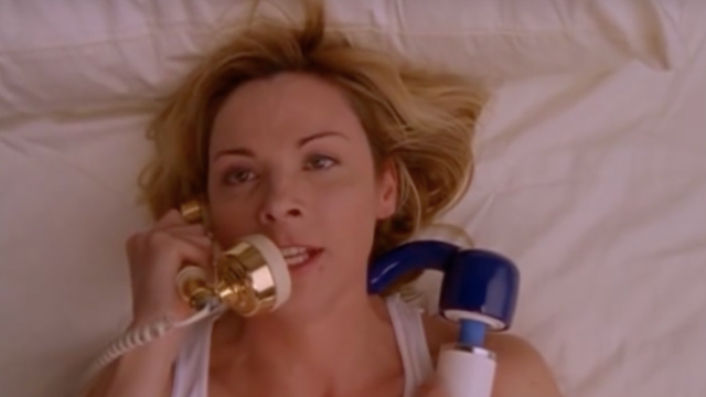 Still from Sex and the City when Samantha is trying to orgasm and can't.