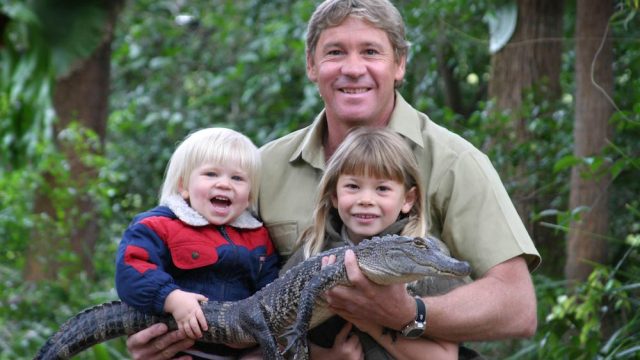Steve Irwin with his children