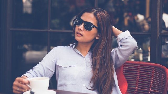 Woman enjoying a coffee