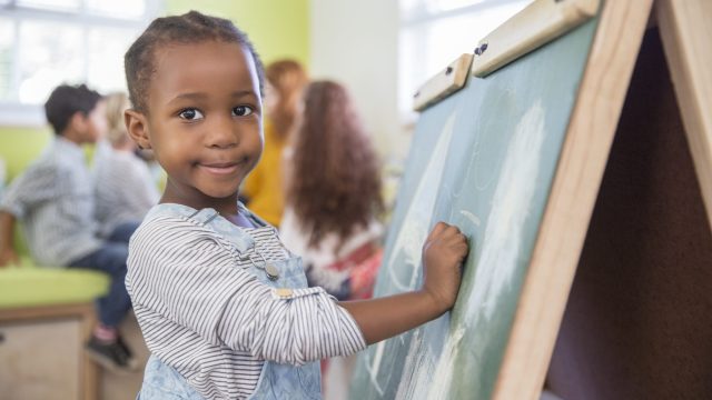 Image of a young black girl in school