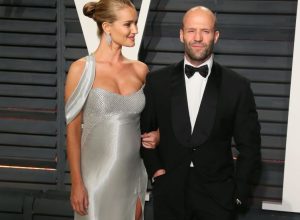 Jason Statham and Rosie Huntington-Whiteley attend the 2017 Vanity Fair Oscar Party hosted by Graydon Carter at Wallis Annenberg Center for the Performing Arts