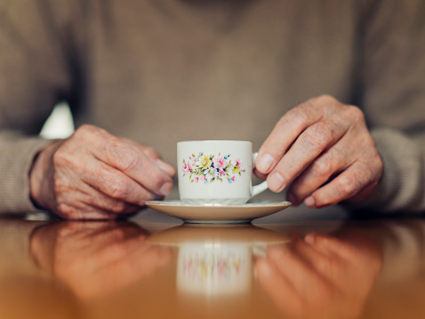 Senior man drinking coffee