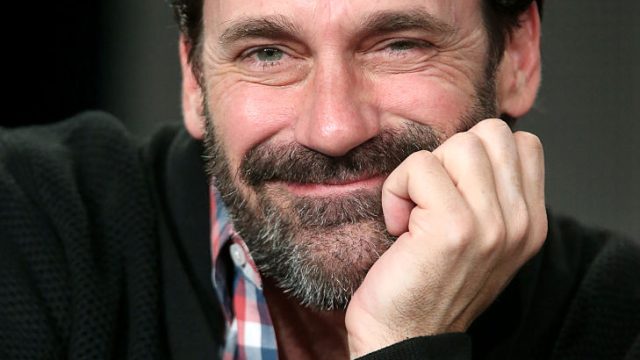 r Jon Hamm speaks onstage during the 'Mad Men' panel at the AMC portion of the 2015 Winter Television Critics Association press tour at the Langham Hotel on January 10, 2015 in Pasadena, California.