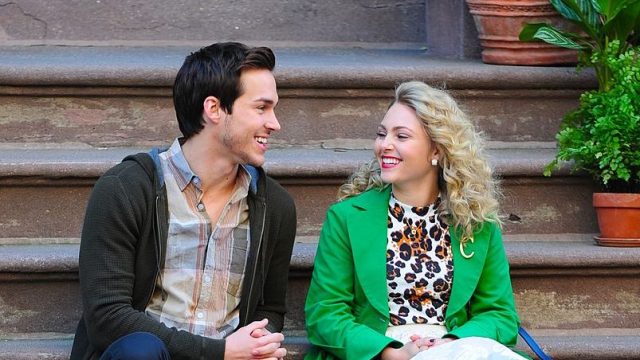 Chris Woods and AnnaSophia Robb are seen on the set of "The Carrie Diaries" on November 20, 2013 in New York City.