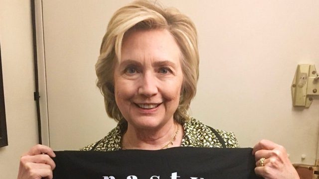 Hillary Clinton in Samantha Bee's "nasty woman" tee