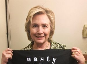 Hillary Clinton in Samantha Bee's "nasty woman" tee