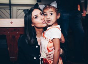 Kim Kardashian West and North West attend the Ariana Grande Dangerous Woman show at the Forum on March 31, 2017 in Inglewood, California.