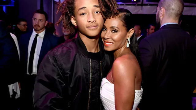Actor Jaden Smith (L) and his mother actress Jada Pinkett Smith pose at the after party for the premiere of Warner Bros. Pictures' "Focus" at the W Hotel on February 24, 2015 in Los Angeles, California. (Photo by Kevin Winter/Getty Images)