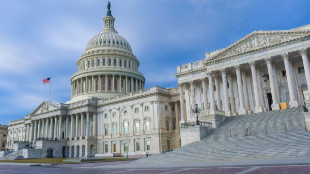 Exterior view of the US Capitol building, Washington DC, January 18, 2017. (Photo by Mark Reinstein/Corbis via Getty Images)