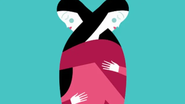 Two women crying and hugging
