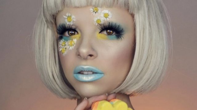 Kimberley Margarita in a bath bomb-inspired beauty look