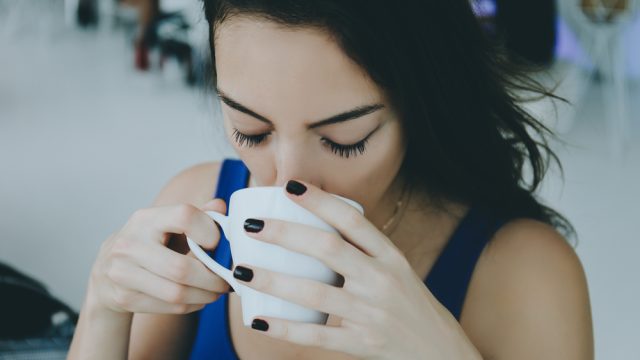 Girl drinking coffee