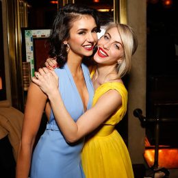 Nina Dobrev and Julianne Hough attend the Nina Dobrev and Omar Mangalji birthday soiree at The Spare Room on January 20, 2017 in Hollywood, California.