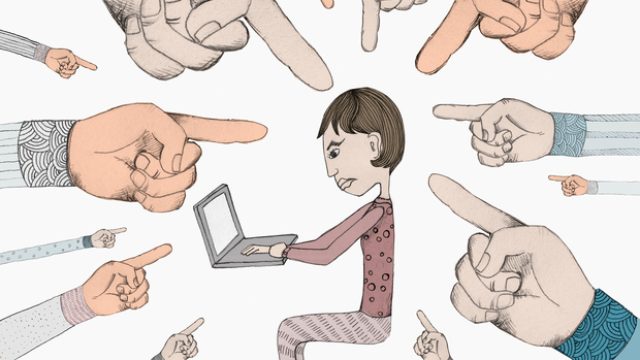 Woman typing