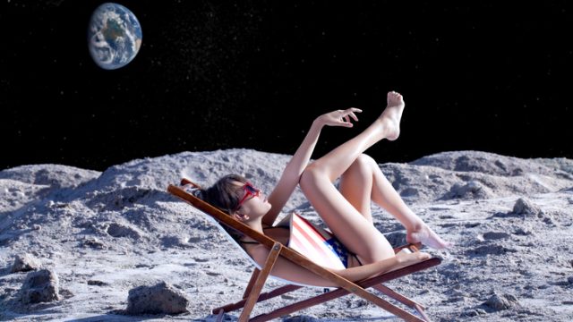 Woman on moon