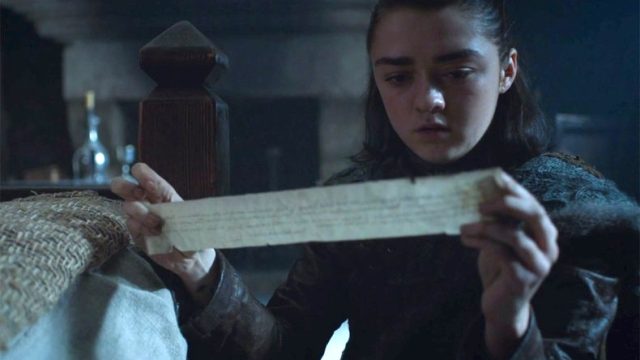Game of Thrones Arya Letter