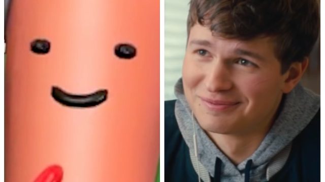 Snapchat hot dog baby driver Ansel Elgort