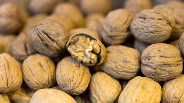 TURKEY - APRIL 03: Walnuts kernel in shells in the Misir Carsisi Egyptian Bazaar food and spice market in Istanbul, Turkey (Photo by Tim Graham/Getty Images)