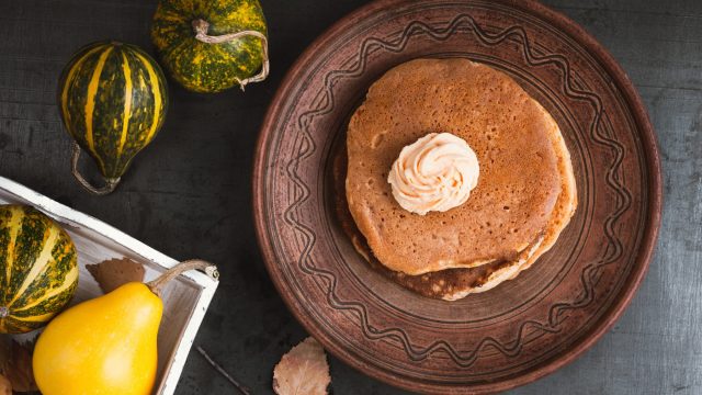 Thanksgiving brunch pumpkin pancakes