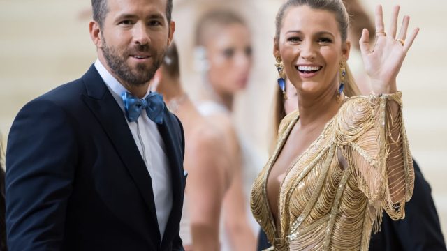 Ryan Reynolds (L) and Blake Lively are seen at the 'Rei Kawakubo/Comme des Garcons: Art Of The In-Between' Costume Institute Gala at Metropolitan Museum of Art on May 1, 2017 in New York City.
