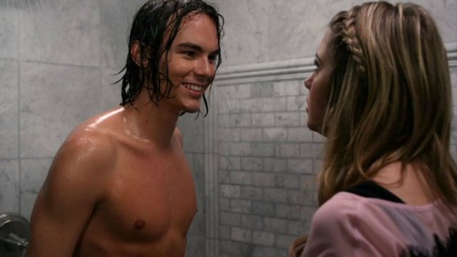 PLL scene with Hannah and Caleb in the shower