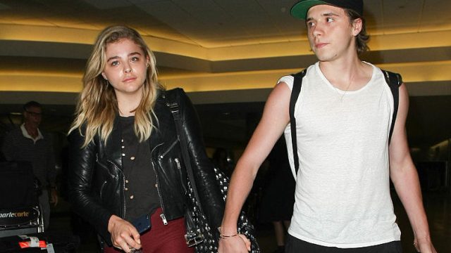 Chloe Moretz and Brooklyn Beckham are seen at LAX on June 30, 2016 in Los Angeles, California
