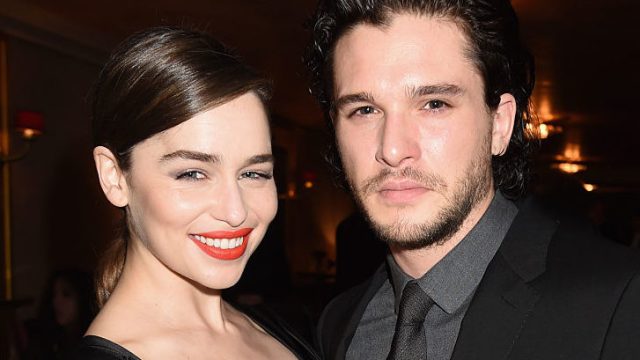 Emilia Clarke and Kit Harington attend the after party for HBO's "Game of Thrones" Season 5 at San Francisco City Hall on March 23, 2015 in San Francisco, California.