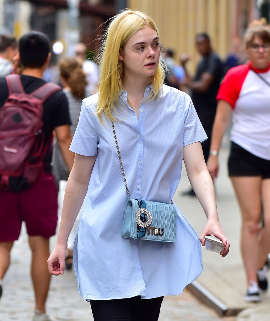 Elle Fanning Turns a Miu Miu Shopping Bag into a Major Fashion Moment