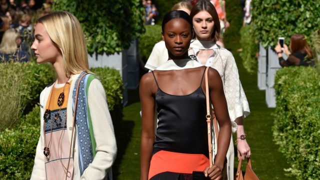 Models walk the runway at the Tory Burch Spring Summer 2018 fashion show during New York Fashion Week on September 8, 2017 in New York, United States.