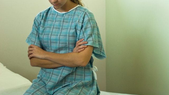 woman in hospital