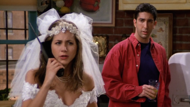 Ross staring at Rachel in Friends