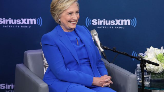 Picture of Hillary Clinton Blue Pantsuit
