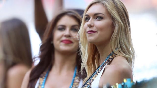 Jacksonville Jaguars cheerleaders during the NFL International Series match at Wembley Stadium, London