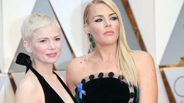 Michelle Williams (L) and Busy Philipps arrive at the 89th Annual Academy Awards at Hollywood & Highland Center on February 26, 2017 in Hollywood, California.