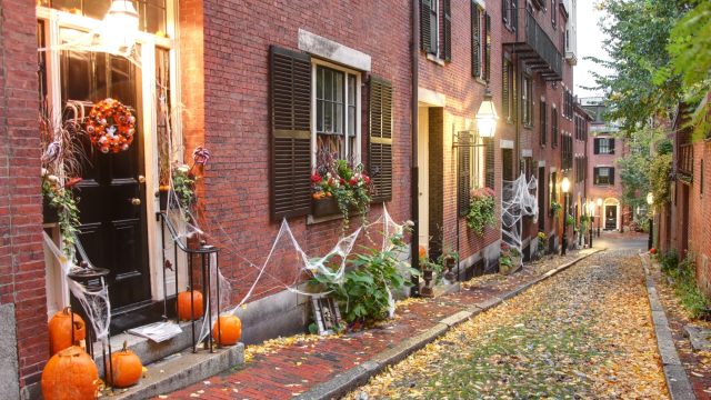 Image of Beacon Hill during Halloween