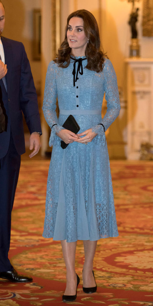 Kate Middleton's ice-blue lace dress is one of her best maternity pieces -  HelloGigglesHelloGiggles