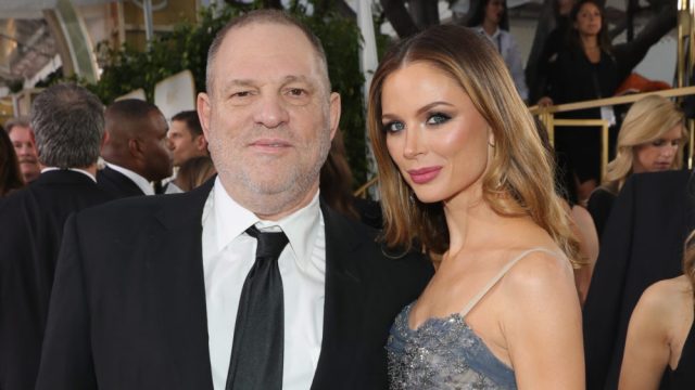 Co-Chairman of The Weinstein Company Harvey Weinstein and fashion designer Georgina Chapman arrive to the 74th Annual Golden Globe Awards held at the Beverly Hilton Hotel on January 8, 2017.