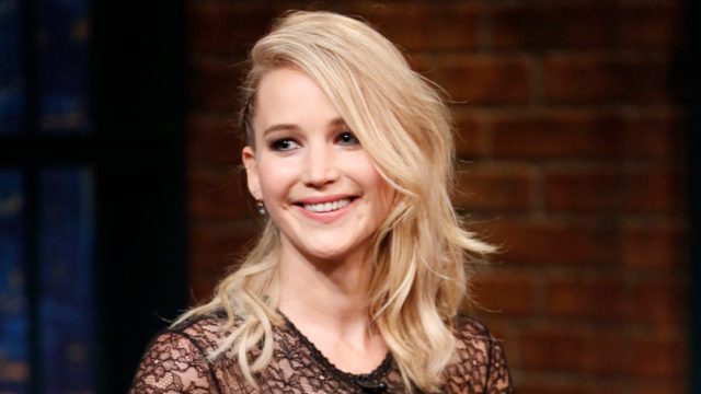 LATE NIGHT WITH SETH MEYERS -- Episode 578 -- Pictured: Actress Jennifer Lawrence during an interview on September 14, 2017 --