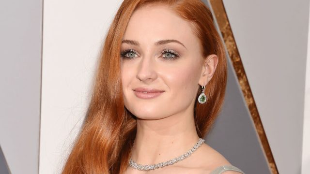 A beauty in lace: Sophie Turner is breathtaking in her custom-made