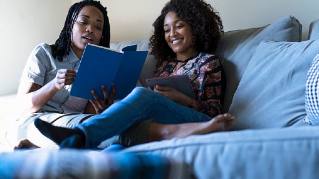 queer couple reading